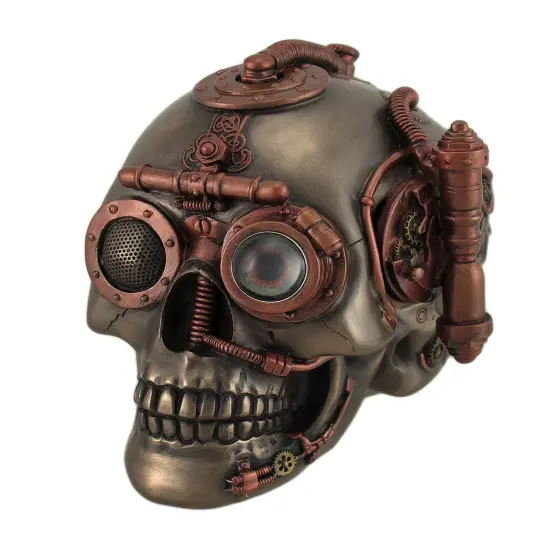 Steampunk Skull with Secret Drawer Trinket Box {1}