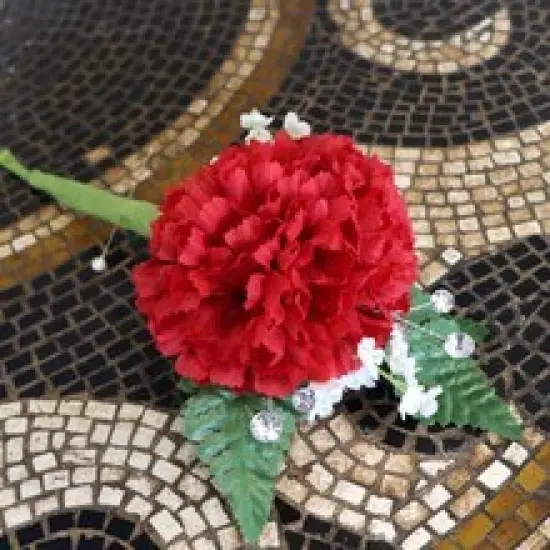 Box of 100: Lifelike Silk Carnation Flower Picks | 5" Long | 3.5" Wide | Burgundy Blooms | Arts & Crafts | Parties & Events | Home & Office Decor, Floral Home by Artificial Flowers {4}