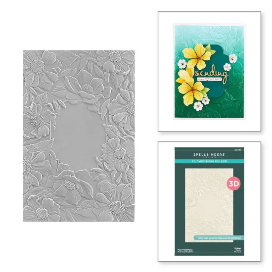 Spellbinders 3D Embossing Folder 5.5"x8.5"-Four Petal Floral {5}