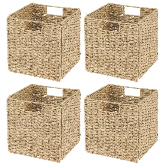 mDesign Seagrass Woven Kitchen Basket Organizer, Handles {4}