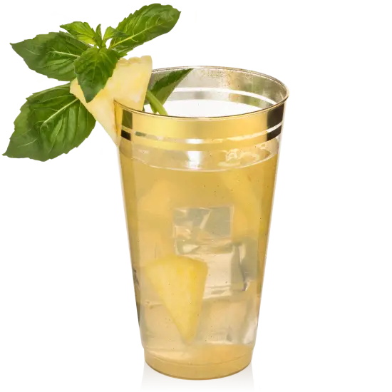 100ct. Cups Glitter-Gold Rim Plastic Disposable Glasses, Elegant Parties, Special Events, Weddings 12, 14, or 16 oz. {1}