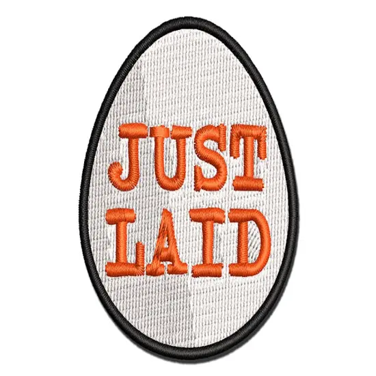 Just Laid Egg Multi-Color Embroidered Iron-On or Hook & Loop Patch Applique {1}