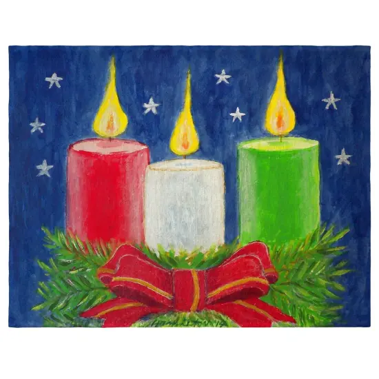 Betsy Drake Christmas Candles Place Mat Set of 4 {1}