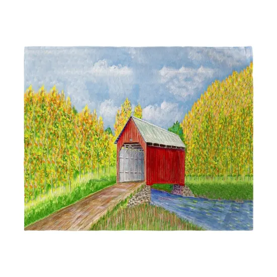 Betsy Drake Covered Bridge Beach Towel Multicolor {1}