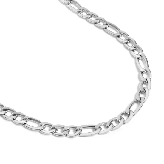 Stainless Steel Figaro Chain Necklace {6}