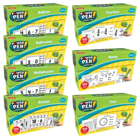 Kaplan Early Learning Company Power Pen Learning Math Quiz Cards - Set of 7 {1}