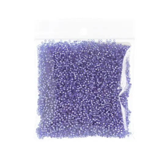 Miyuki Delica 50g Silver Lined Glass Beads, 11/0 Purple SemMat DB0694 {2}