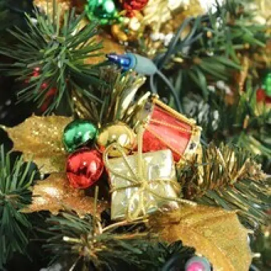 Set of 12: Holly Pine Picks with Gift Box, Ornament Balls, & Drum | Festive Holiday Decor | Trees, Wreaths, & Garlands | Christmas Picks | Home & Office Decor - 2024 Christmas Collection, Floral Home by Artificial Flowers {2}