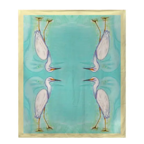 Betsy Drake Snowy Egret Throw Blanket {1}