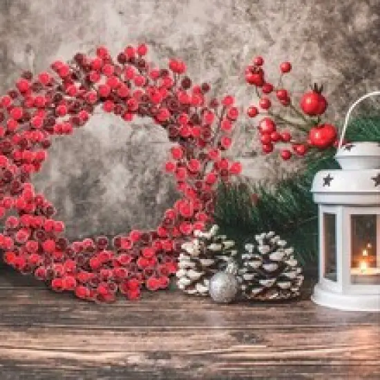 18" Vibrant Red Magic Berry Wreath with Lifelike Berries, Floral Home by Artificial Flowers {4}