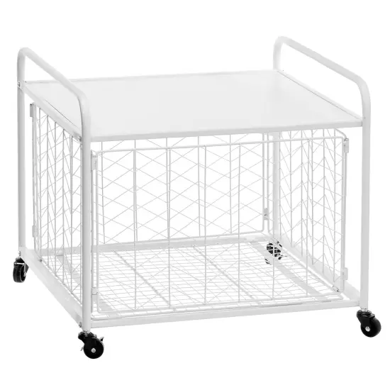 mDesign Small Portable Mini Fridge Storage Cart with Wheels and Handles {4}