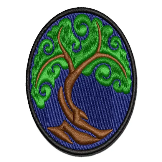 Abstract Tree of Life Multi-Color Embroidered Iron-On or Hook & Loop Patch Applique {1}