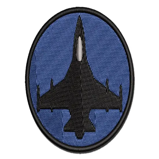 Fighter Jet Military Airplane Multi-Color Embroidered Iron-On or Hook & Loop Patch Applique {1}