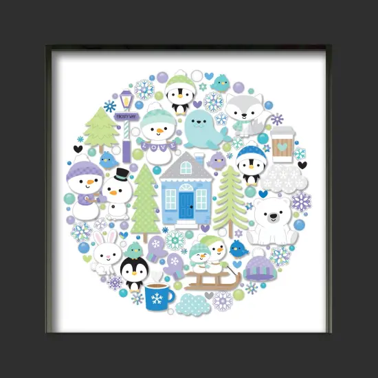 Doodlebug Design Shadow Box Insert Kit-Snow Much Fun {2}