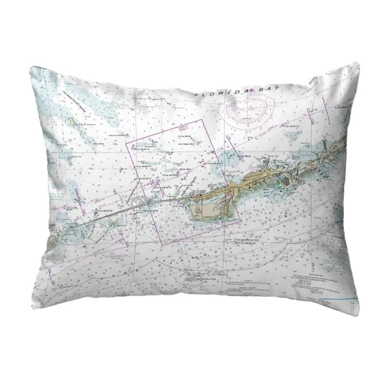 Miami to Marathon Map Pillow 16x20 – Noncorded Indoor/Outdoor {1}