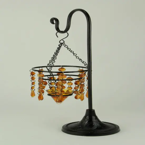 Glass Beaded Chandelier Votive Candle Holder On Stand Table Centerpiece {6}