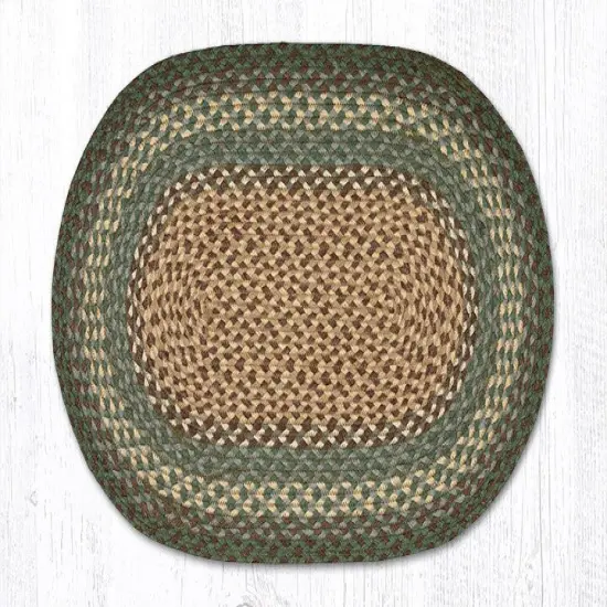 Earth Rugs C-13 Dark Green Oval Braided Rug 20" x 30" {1}