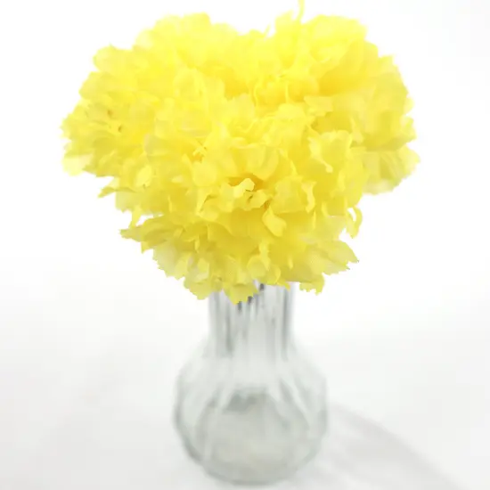 LGBT Carnation Picks: Set of 100, 3.5" Wide, Silk Flowers, Floral Home by Artificial Flowers Yellow {6}