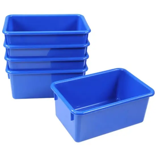 Kaplan Early Learning Company Blue Colored Storage Bin - Set of 5 {1}