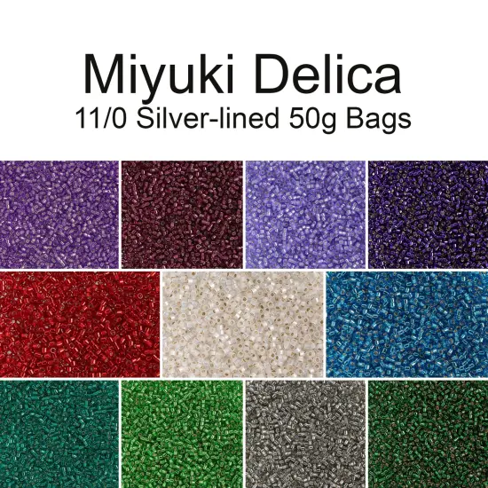 Miyuki Delica 50g Silver Lined Glass Beads, 11/0 Purple (DB1347) {4}