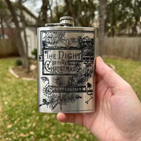 8oz Night Before Christmas Stainless Steel Flask {5}