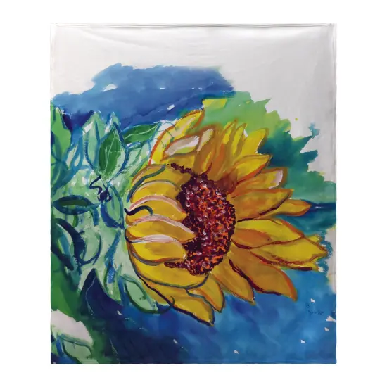 Betsy Drake Windy Sunflower Fleece Blanket Multicolor {1}