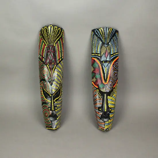 Topang Burang Aborigine Mask Hand Crafted Wall Decor 20 Inch {7}