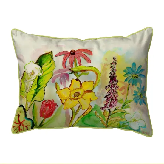Betsy Drake Betsy's Garden Large Indoor/Outdoor Pillow 16x20 Multicolor {1}