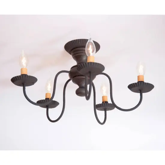 Irvin's Country Tinware Thorndale Ceiling Light in Black {3}