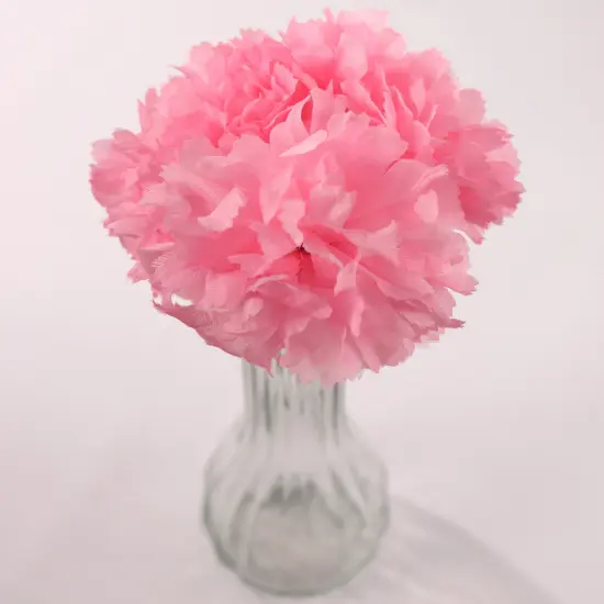 100-Pack: Gender Reveal Silk Carnation Picks, 5" Stems, 3.5" Wide, Floral Home by Artificial Flowers Pink {6}