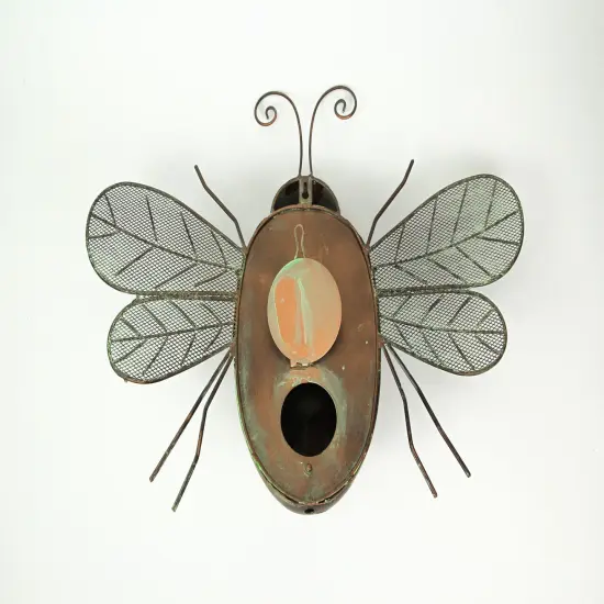 Rustic Metal Honey Bee Bird House Decorative Garden Decor Yard Tree Hanging Home {4}