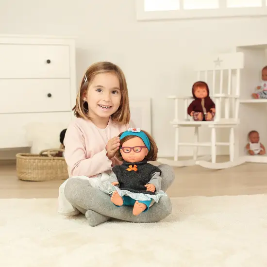 Baby Doll Caucasian Girl With Down Syndrome With Glasses 15'', Polybagged {2}
