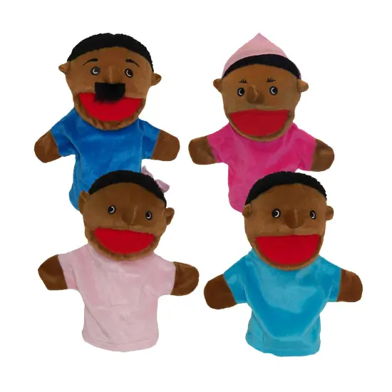 African American Family Puppets, Set of 4 {1}