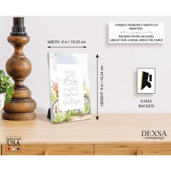 Pray Often Wood Plaque with Easel and Hook Wall Tabletop Art - 6 inches x 9 inches {5}