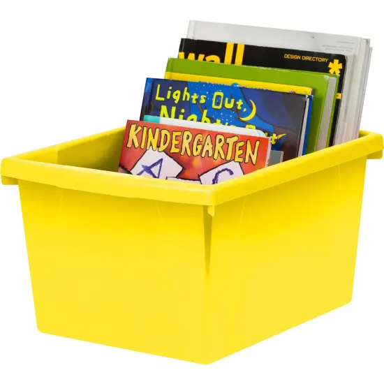 4 Gallon Classroom Storage Bin, Yellow, Pack of 3 {4}