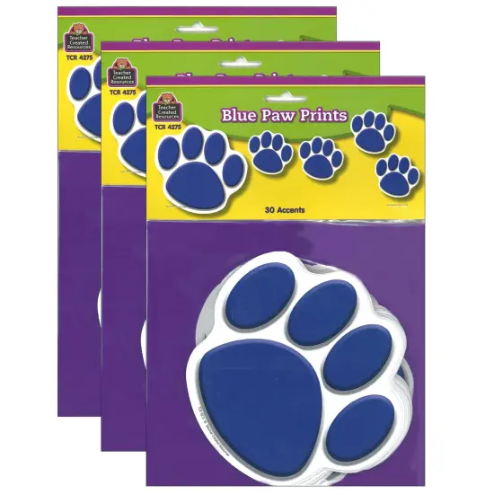 Blue Paw Prints Accents, 30 Per Pack, 3 Packs {1}