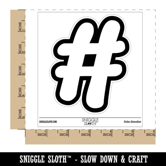 Hashtag Number Sign Waterproof Vinyl Phone Tablet Laptop Water Bottle Sticker Set - 5 Pack {1}