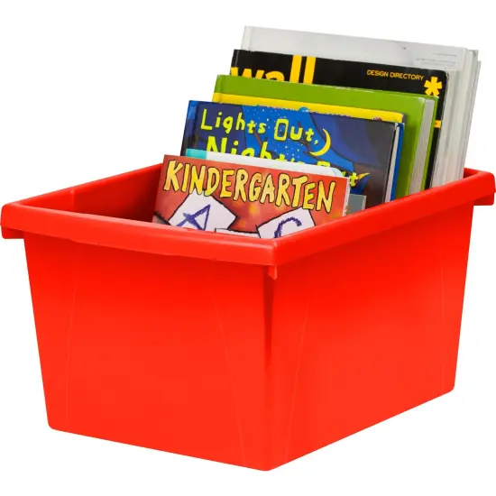 4 Gallon Classroom Storage Bin, Red, Pack of 3 {4}