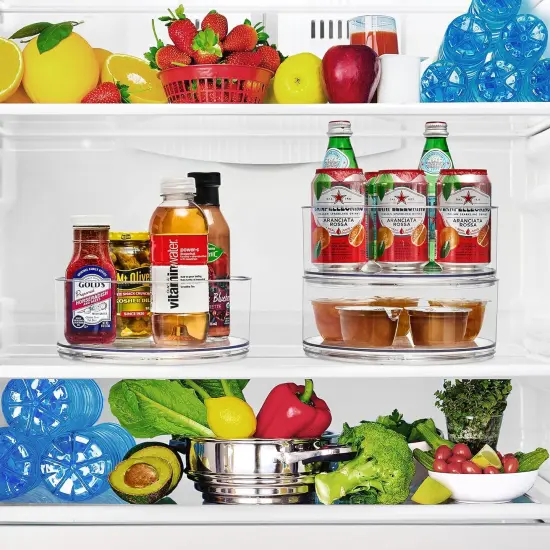 Sorbus Lazy Susan Organizer Set - for Fridge, Pantry, Cabinet, Table, Makeup, Set Includes 1 Tall Lazy Susan, 1 Two Tier {2}