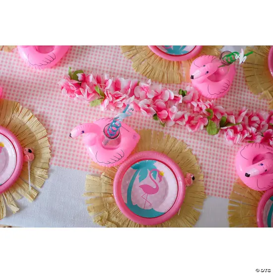 Flower Plastic Leis - 12 Pc. Hot pink {1}