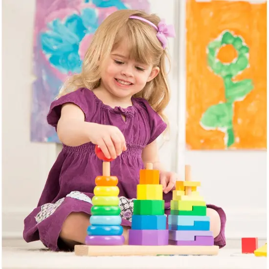 Geometric Stacker Toddler Toy, 25 Pieces {2}