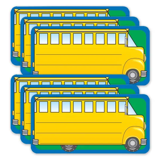 (6 Pk) School Bus Nametags {1}