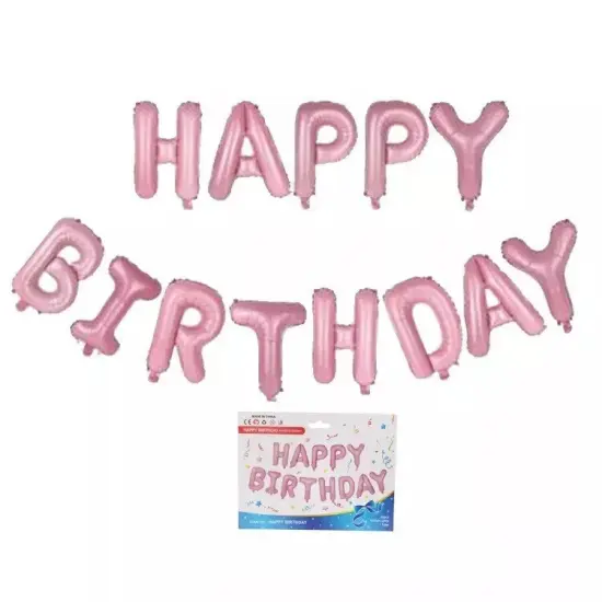 Kitcheniva Happy Birthday Foil Letter Balloons Party Decor 16" 13 Pcs Pink {1}