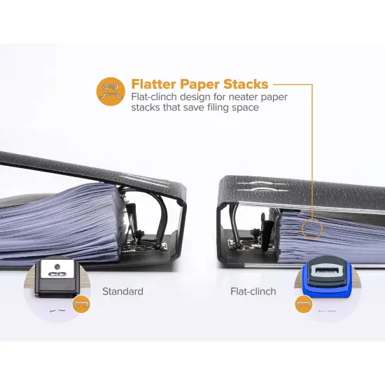 Flat Clinch Stapler, 40 Sheets, Metallic Blue {6}