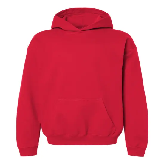 Gildan&reg; Softstyle Youth Midweight Hooded Sweatshirt Red {1}