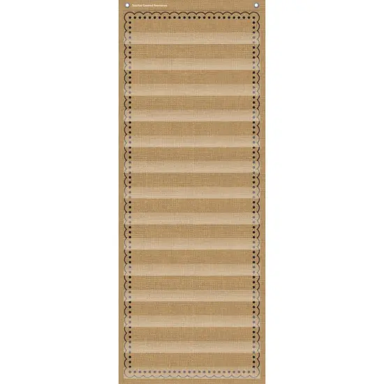 14-Pocket Pocket Chart, Burlap Design, 13" x 34" {1}