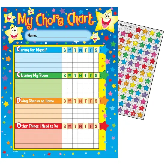 Stars Chore Charts, 25 Sheets Per Pad, Pack of 3 {3}
