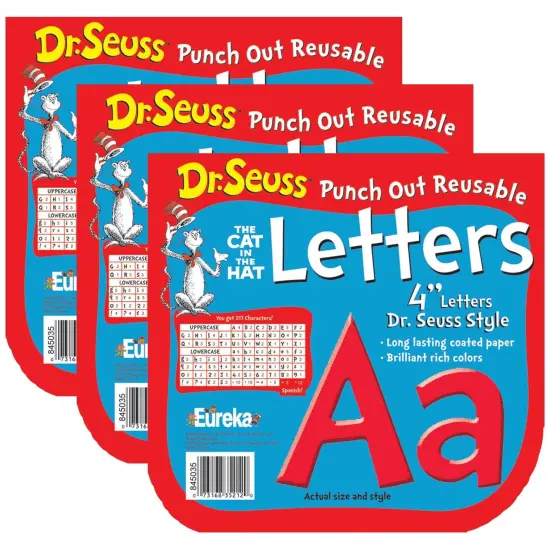 Dr. Seuss&trade; Red Deco 4" Letters, 217 Per Pack, 3 Packs {1}