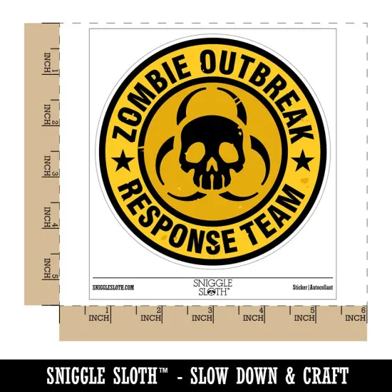 Zombie Outbreak Response Team Skull Waterproof Vinyl Phone Tablet Laptop Water Bottle Sticker Set - 5 Pack {1}