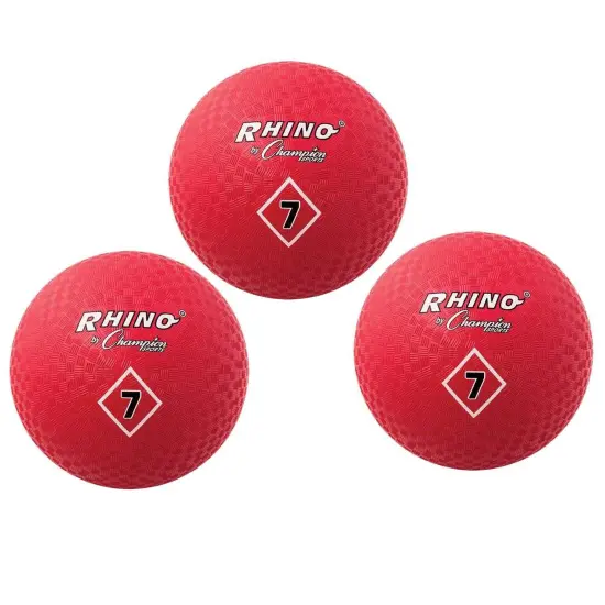 Playground Ball, 7", Red, Pack of 3 {1}